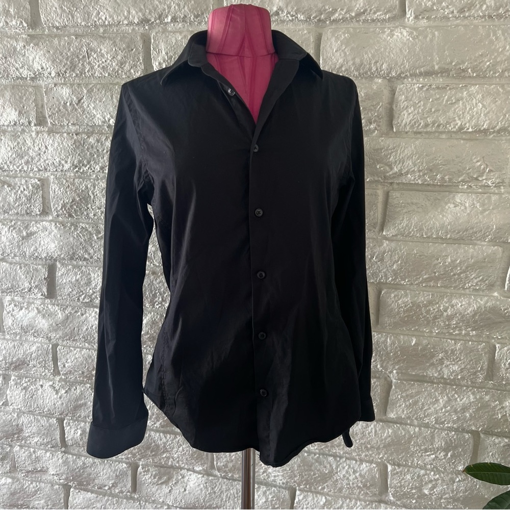Zara Black Fitted Shirt Medium